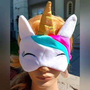 Unicorn Sleep Mask with Gold Horn